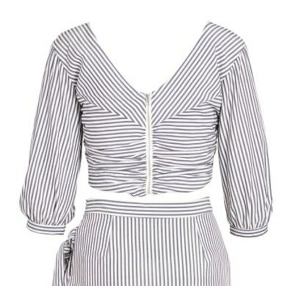 ALI & JAY Striped Cocktails Please 3/4 Sleeve Top Zip up Back Size Medium - Picture 5 of 10